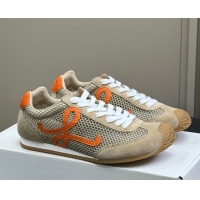 Best Product Loewe Ballet Runner 2.0 Sneakers in Mesh and Suede Beige/Orange 50605079