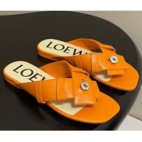 Unique Style Loewe Toy Panta Toe post thong sandal in lambskin Orange 0605082