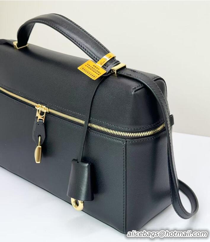 Super Quality Loro Piana Extra Bag in Smooth Leather 1010 Black/Gold 2023