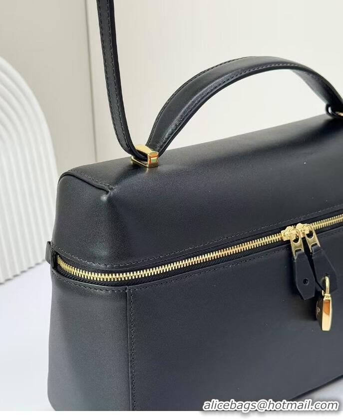 Super Quality Loro Piana Extra Bag in Smooth Leather 1010 Black/Gold 2023
