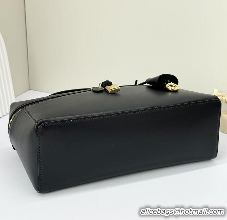 Super Quality Loro Piana Extra Bag in Smooth Leather 1010 Black/Gold 2023