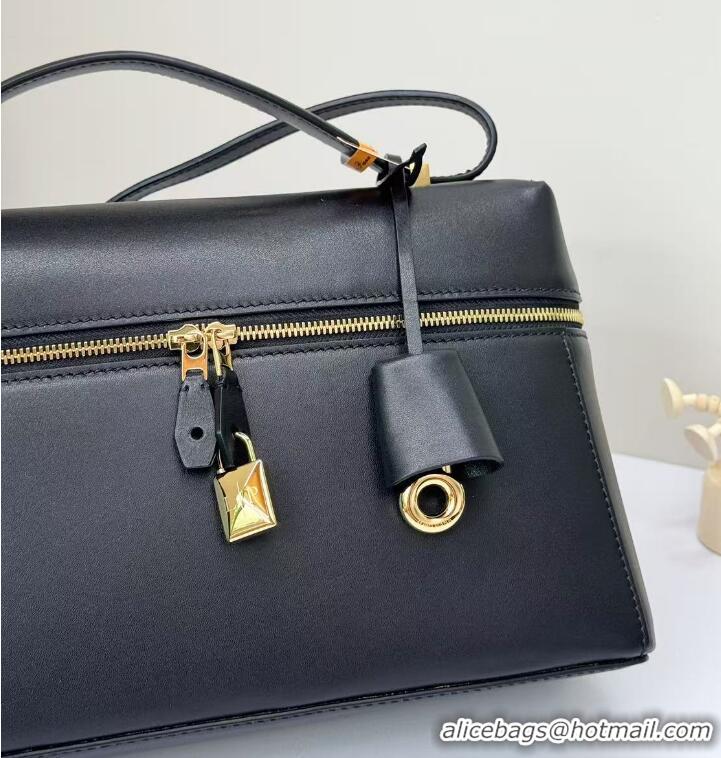 Super Quality Loro Piana Extra Bag in Smooth Leather 1010 Black/Gold 2023