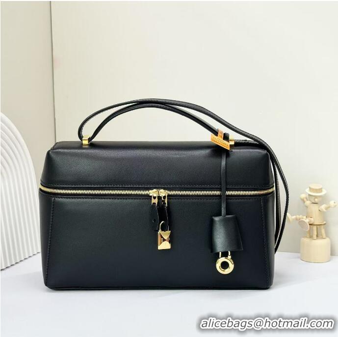 Super Quality Loro Piana Extra Bag in Smooth Leather 1010 Black/Gold 2023