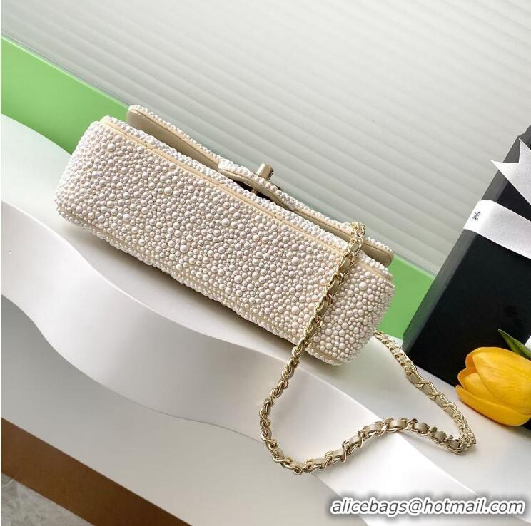 Buy Cheap Chanel Evening Bag Imitation Pearls AS4297 White/Gold Spring-Summer 2025