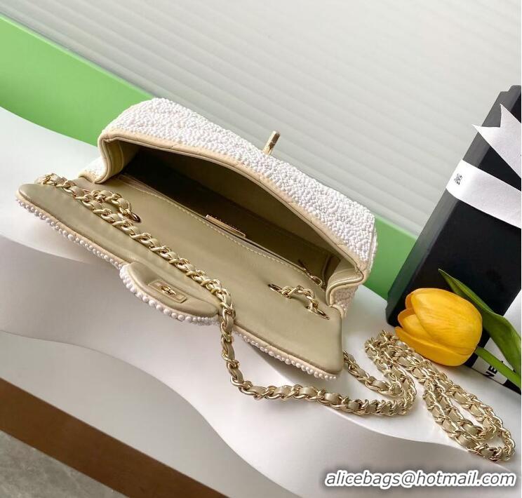 Buy Cheap Chanel Evening Bag Imitation Pearls AS4297 White/Gold Spring-Summer 2025