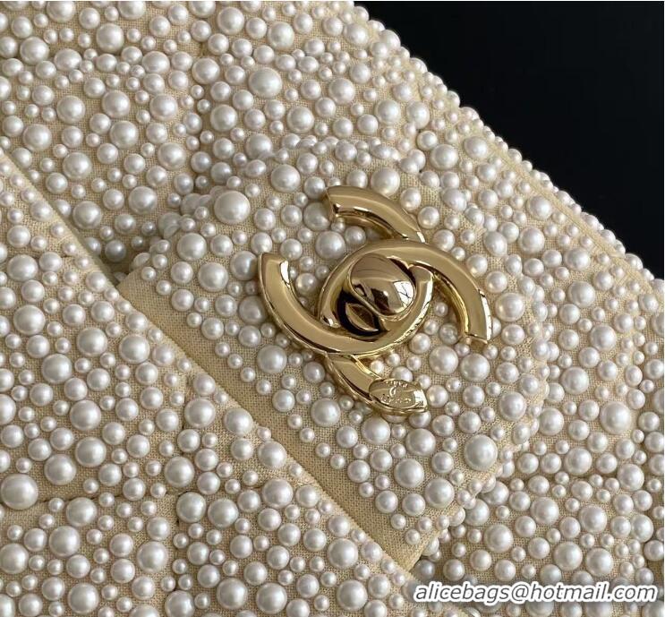 Buy Cheap Chanel Evening Bag Imitation Pearls AS4297 White/Gold Spring-Summer 2025