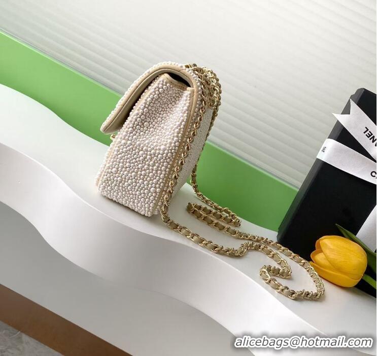 Buy Cheap Chanel Evening Bag Imitation Pearls AS4297 White/Gold Spring-Summer 2025