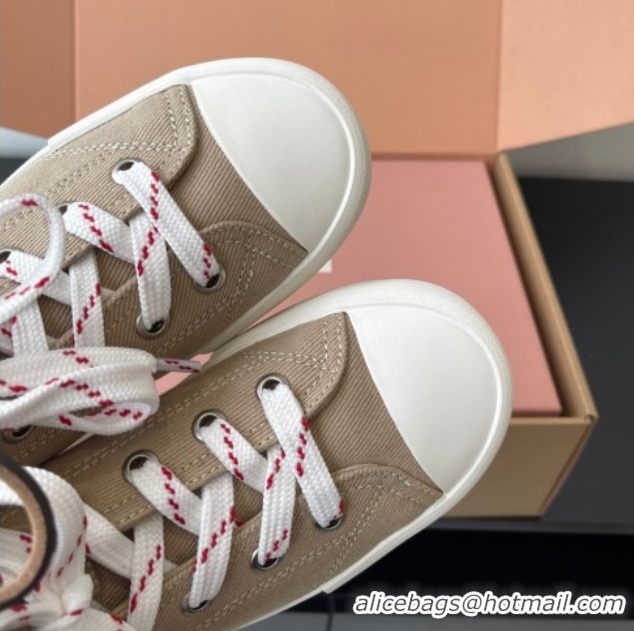 Good Product Miu Miu Washed Denim High-top Sneakers Grey 2025 5E384E