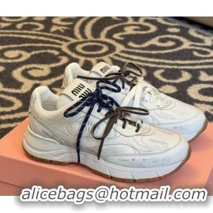 Perfect New Balance x Miu Miu Sneakers in Calf Leather White 2025 MIU060302