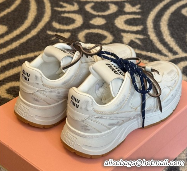 Perfect New Balance x Miu Miu Sneakers in Calf Leather White 2025 MIU060302