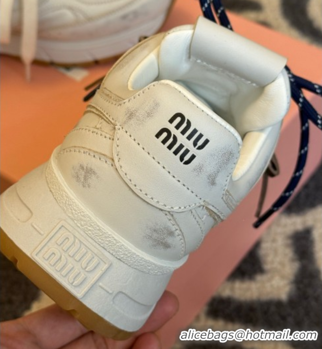 Perfect New Balance x Miu Miu Sneakers in Calf Leather White 2025 MIU060302