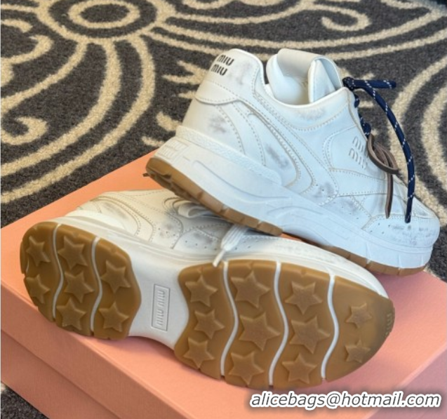 Perfect New Balance x Miu Miu Sneakers in Calf Leather White 2025 MIU060302