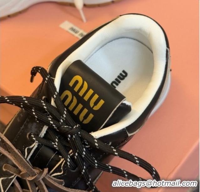 Crafted New Balance x Miu Miu Sneakers in Calf Leather Black 2025 MIU060302