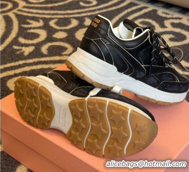 Crafted New Balance x Miu Miu Sneakers in Calf Leather Black 2025 MIU060302