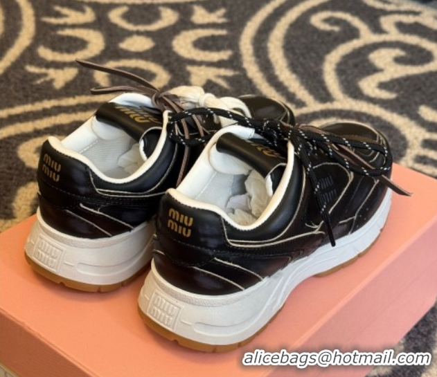 Crafted New Balance x Miu Miu Sneakers in Calf Leather Black 2025 MIU060302