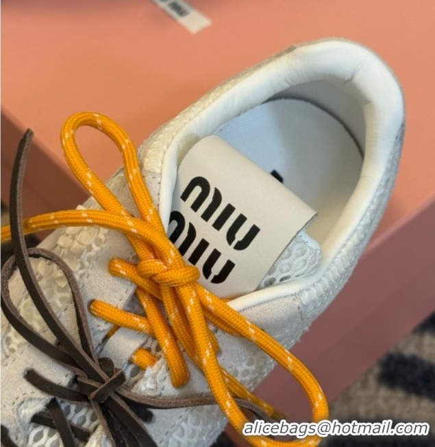 Unique Style New Balance x Miu Miu Sneakers in Suede and Mesh White 2025 MIU060302