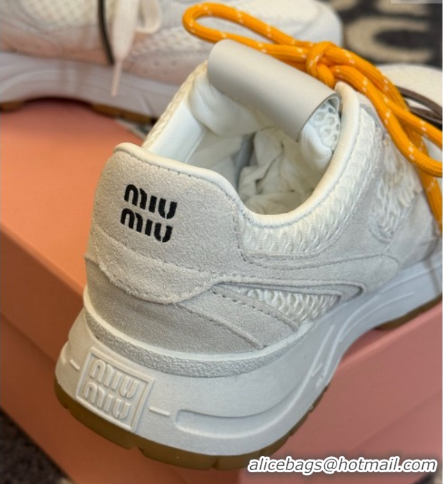 Unique Style New Balance x Miu Miu Sneakers in Suede and Mesh White 2025 MIU060302