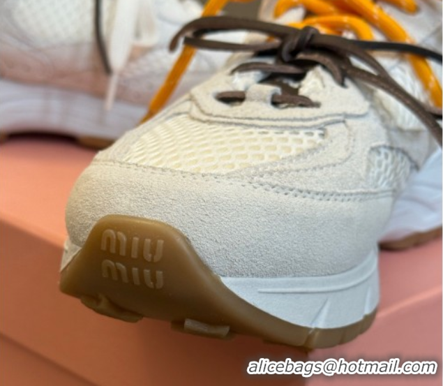 Unique Style New Balance x Miu Miu Sneakers in Suede and Mesh White 2025 MIU060302