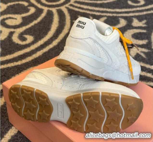 Unique Style New Balance x Miu Miu Sneakers in Suede and Mesh White 2025 MIU060302