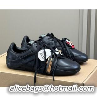 Sophisticated Miu Miu Gymnasium Sneakers in Calf Leather Black 0603121