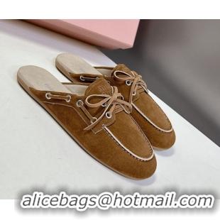 Best Product Miu Miu Faded Leather Sneaker Mules Brown2 2025 5D455E