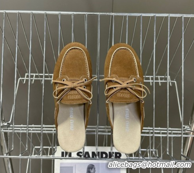 Best Product Miu Miu Faded Leather Sneaker Mules Brown2 2025 5D455E