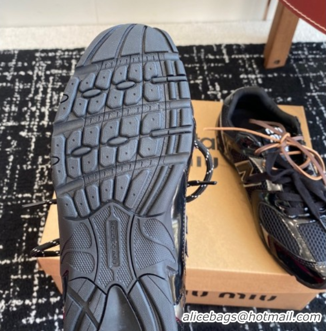 Popular Style New Balance x Miu Miu 530 Sneakers in Leather and Mesh Black 50603127