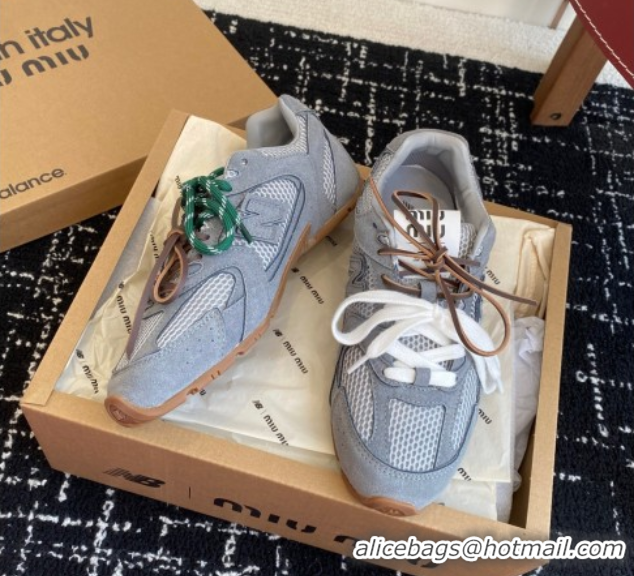 Trendy Design New Balance x Miu Miu 530 Sneakers in Suede and Mesh Grey 50603129