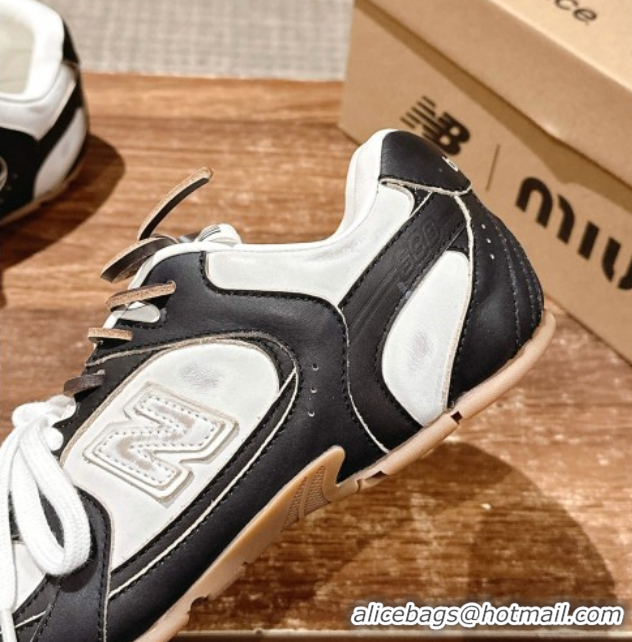 Top Design New Balance x Miu Miu 530 Sneakers in Calf Leather White/Black 0603130