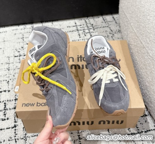 Good Quality New Balance x Miu Miu 530 Sneakers in Suede Grey 0603131