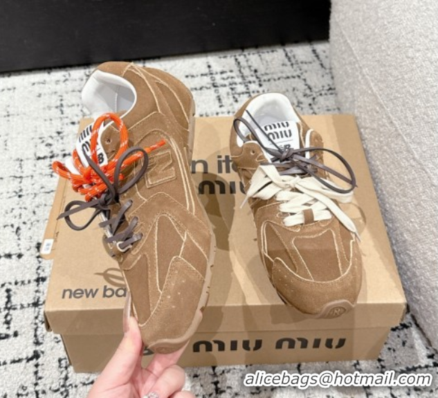 Luxury Cheap New Balance x Miu Miu 530 Sneakers in Suede Brown 0603133