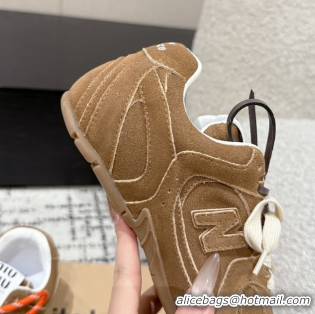 Luxury Cheap New Balance x Miu Miu 530 Sneakers in Suede Brown 0603133