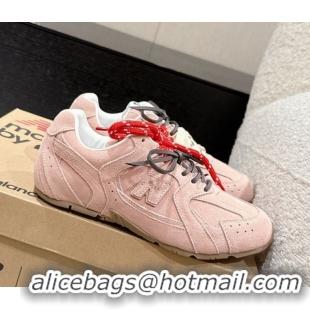 Cheap Price New Balance x Miu Miu 530 Sneakers in Suede Light Pink 0603135