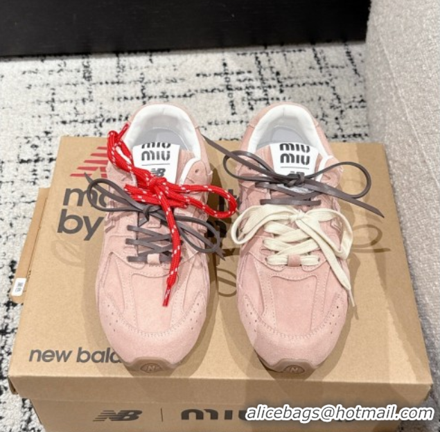 Cheap Price New Balance x Miu Miu 530 Sneakers in Suede Light Pink 0603135