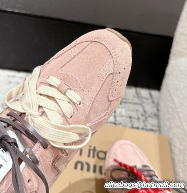 Cheap Price New Balance x Miu Miu 530 Sneakers in Suede Light Pink 0603135