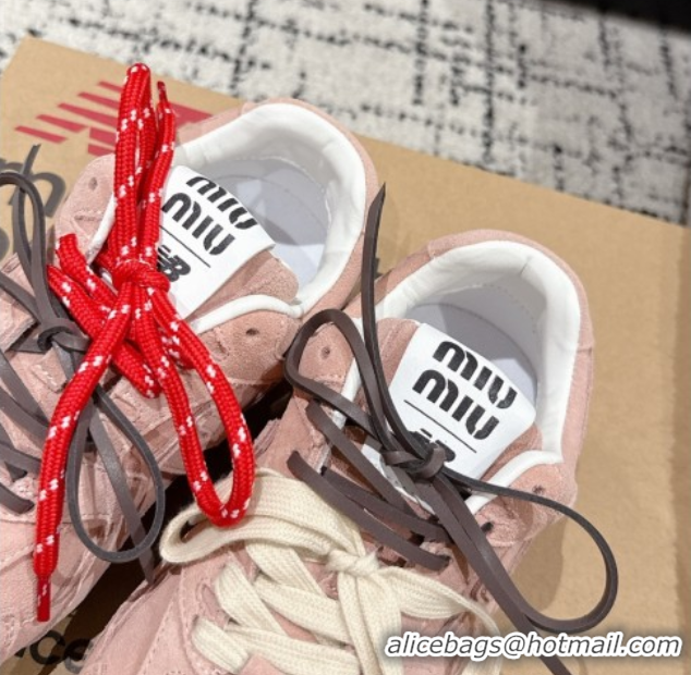 Cheap Price New Balance x Miu Miu 530 Sneakers in Suede Light Pink 0603135