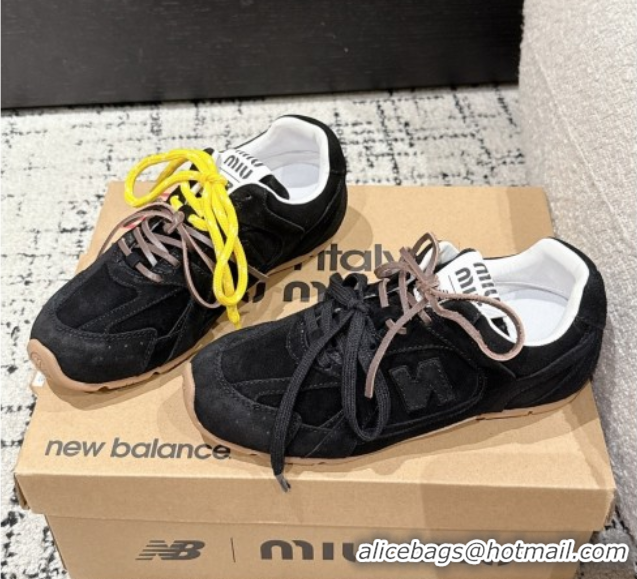 Good Quality New Balance x Miu Miu 530 Sneakers in Suede Black 0603136