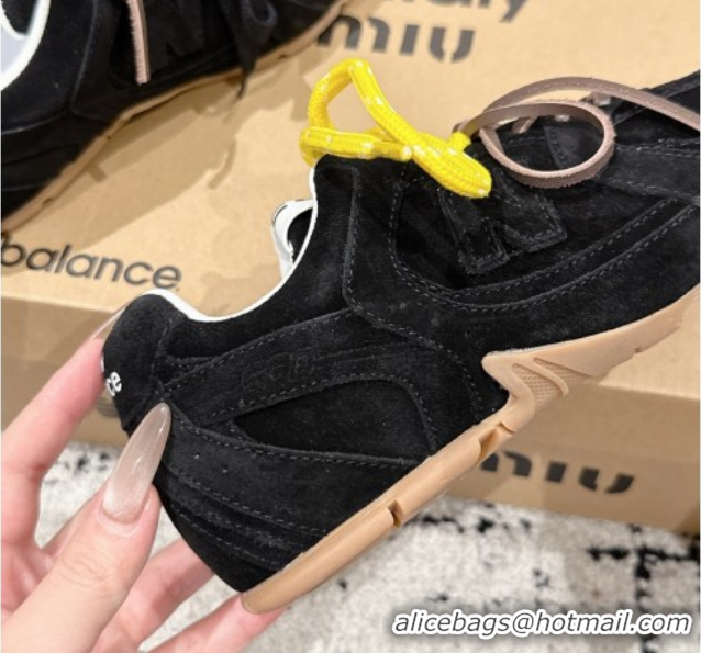Good Quality New Balance x Miu Miu 530 Sneakers in Suede Black 0603136