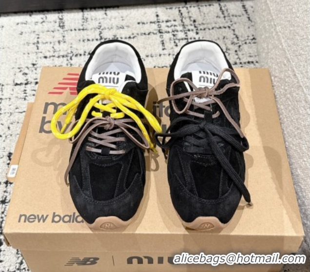 Good Quality New Balance x Miu Miu 530 Sneakers in Suede Black 0603136