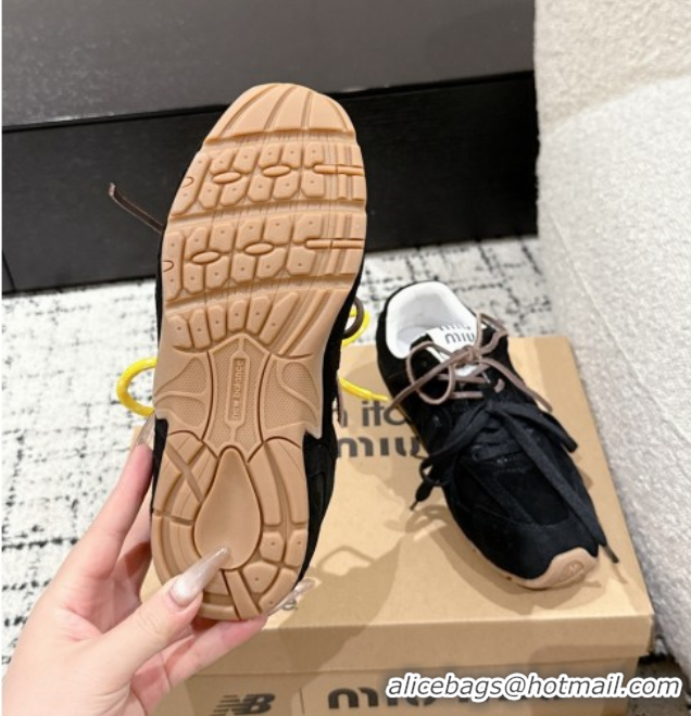 Good Quality New Balance x Miu Miu 530 Sneakers in Suede Black 0603136
