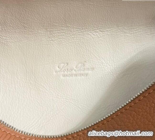 Original Discount Loro Piana LP Extra Pocket Pouch L19 in Grained Calfskin FAI8393 Tabac Brown/Silver 2025