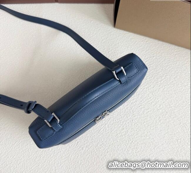 Modern Classic Loro Piana LP Extra Pocket Pouch L19 in Grained Calfskin FAI8393 Iris Blue 2025