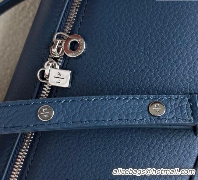 Modern Classic Loro Piana LP Extra Pocket Pouch L19 in Grained Calfskin FAI8393 Iris Blue 2025