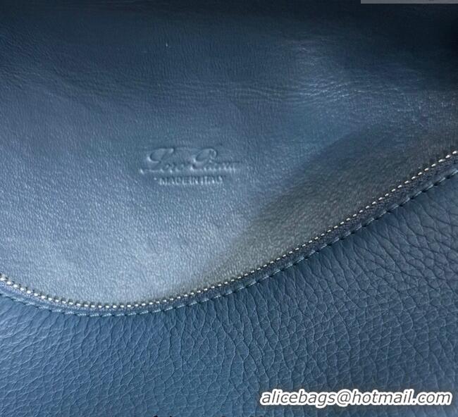 Modern Classic Loro Piana LP Extra Pocket Pouch L19 in Grained Calfskin FAI8393 Iris Blue 2025