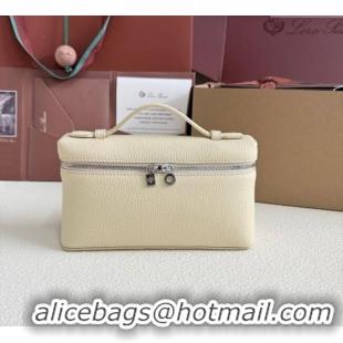 Spot Bulk Loro Piana LP Extra Pocket Pouch L19 in Grained Calfskin FAI8393 Cream White 2025