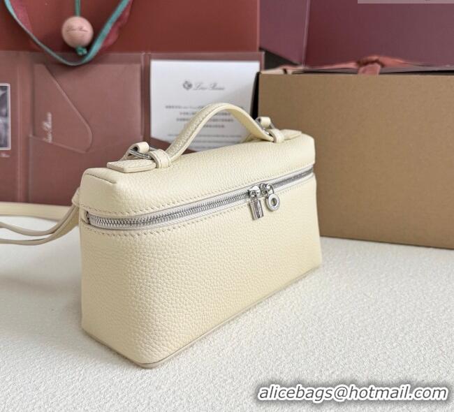 Spot Bulk Loro Piana LP Extra Pocket Pouch L19 in Grained Calfskin FAI8393 Cream White 2025
