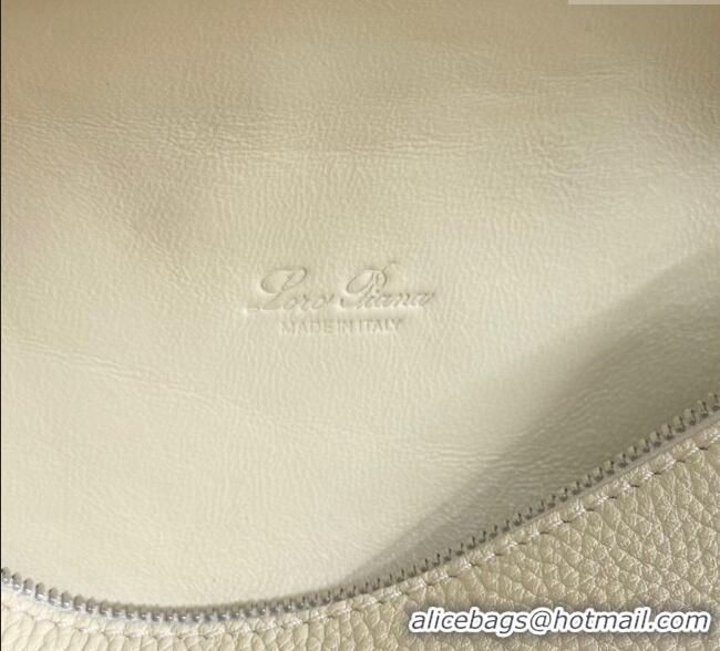 Spot Bulk Loro Piana LP Extra Pocket Pouch L19 in Grained Calfskin FAI8393 Cream White 2025
