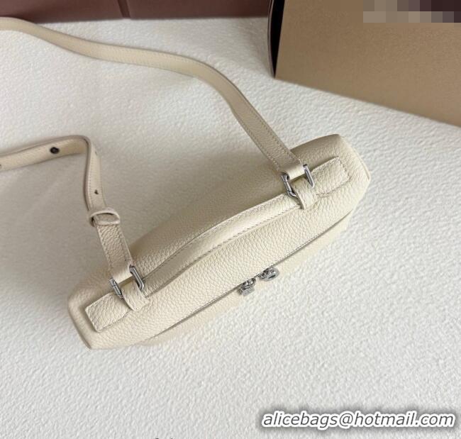 Spot Bulk Loro Piana LP Extra Pocket Pouch L19 in Grained Calfskin FAI8393 Cream White 2025