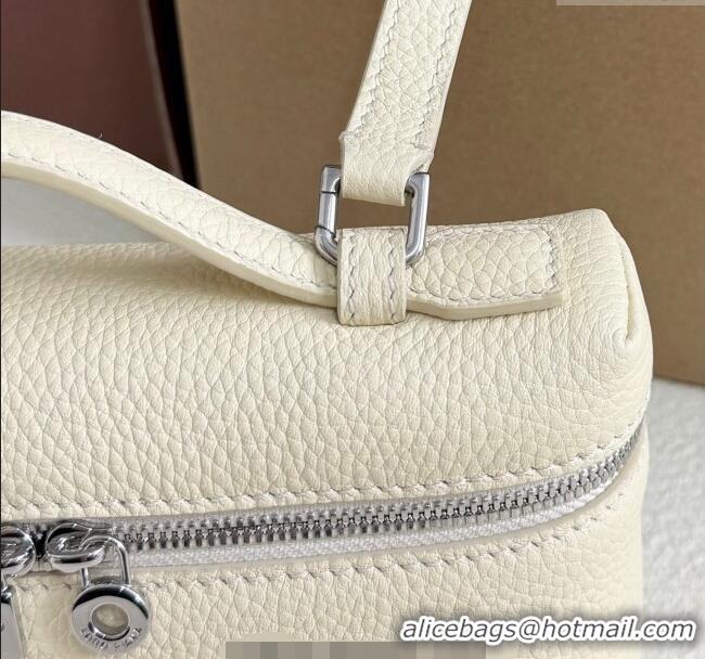 Spot Bulk Loro Piana LP Extra Pocket Pouch L19 in Grained Calfskin FAI8393 Cream White 2025