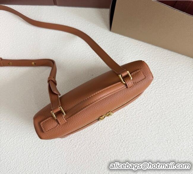 Best Price Loro Piana LP Extra Pocket Pouch L19 in Grained Calfskin FAI8393 Tabac Brown/Gold 2025